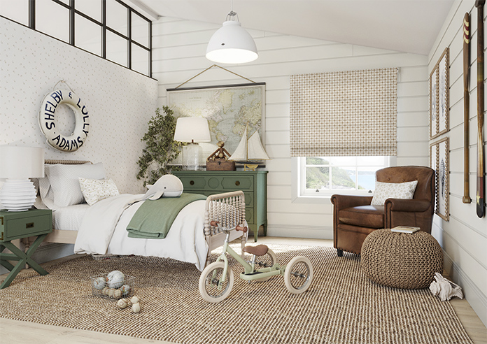 Whaley Great, Gingham Star Sand - Twist&Fit Roman Blind - Image 6